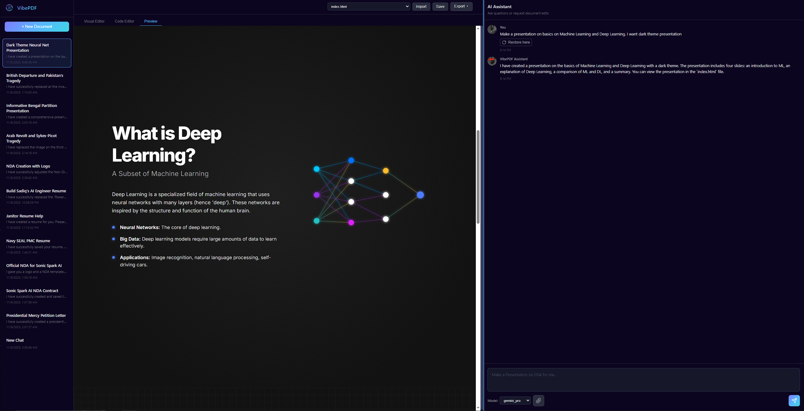 VibePDF Application Interface